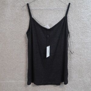 NWT Halston Studio Women's Tank Top Medium‎ Black Soft